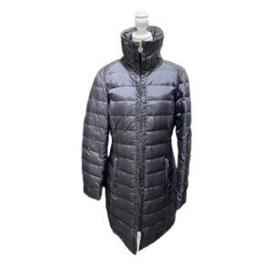 Tahari Women’s Large Black Double Layer Long Puffer Coat Down & Feathers